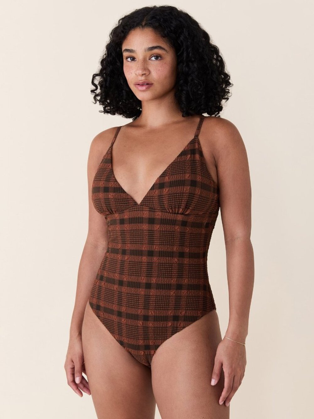 Andie The Lanikai One Piece - Plaid - Sierra Plaid - Long Torso Size SSIERRA PLA